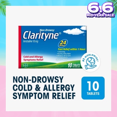 CLARITYNE Non-drowsy 24H Allergy Relief Tablets 10's