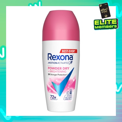 REXONA Motion Activated Powder Dry +Brightening Deodorant Roll On 45ml