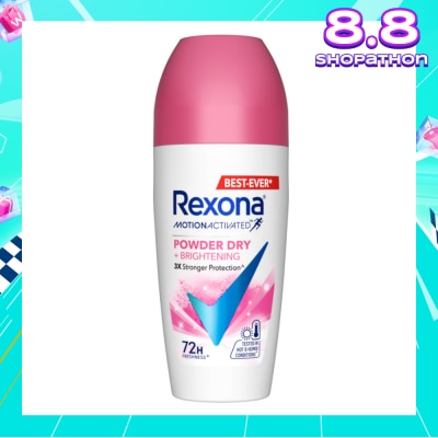 REXONA Motion Activated Powder Dry +Brightening Deodorant Roll On 45ml