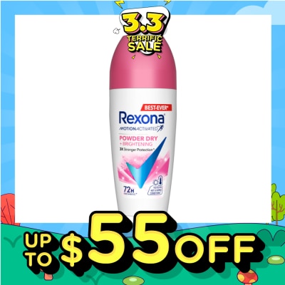 REXONA Motion Activated Powder Dry +Brightening Deodorant Roll On 45ml