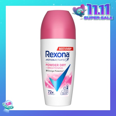 REXONA Motion Activated Powder Dry +Brightening Deodorant Roll On 45ml