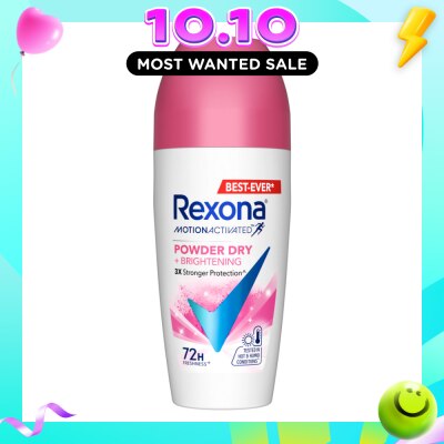 REXONA Motion Activated Powder Dry +Brightening Deodorant Roll On 45ml (Expiry: Jun`2027) image