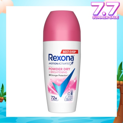 REXONA Motion Activated Powder Dry +Brightening Deodorant Roll On 45ml