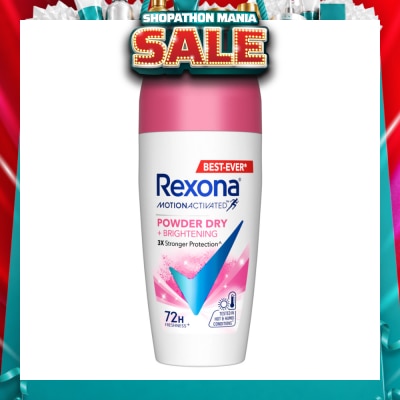REXONA - Motion Activated Powder Dry +Brightening Deodorant Roll On 45ml