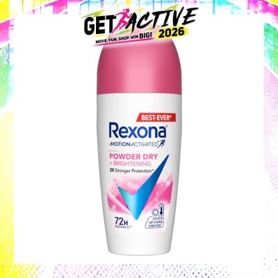 REXONA - Motion Activated Powder Dry +Brightening Deodorant Roll On 45ml (Expiry: Jun`2027) image