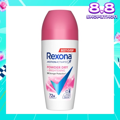 REXONA Motion Activated Powder Dry +Brightening Deodorant Roll On 45ml