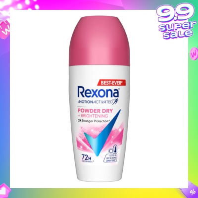 REXONA Motion Activated Powder Dry +Brightening Deodorant Roll On 45ml
