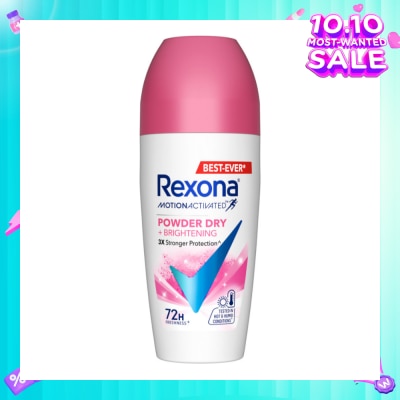 REXONA Motion Activated Powder Dry +Brightening Deodorant Roll On 45ml