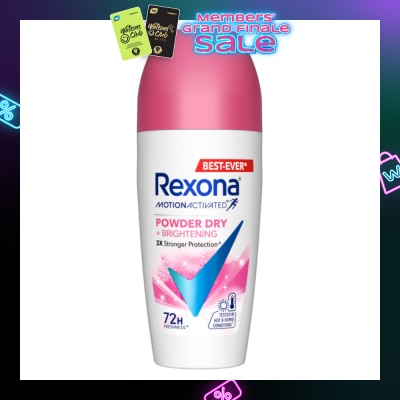 REXONA Motion Activated Powder Dry +Brightening Deodorant Roll On 45ml