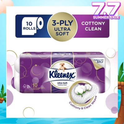 KLEENEX Kleenex Ultra Soft Toilet Tissue Paper Cottony Clean 10 Rolls