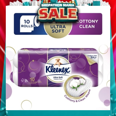 KLEENEX - Kleenex Ultra Soft Toilet Tissue Paper Cottony Clean 10 Rolls