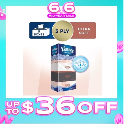 KLEENEX - Ultra Soft 3ply Facial Tissue Lifestyle 5x100 Sheets