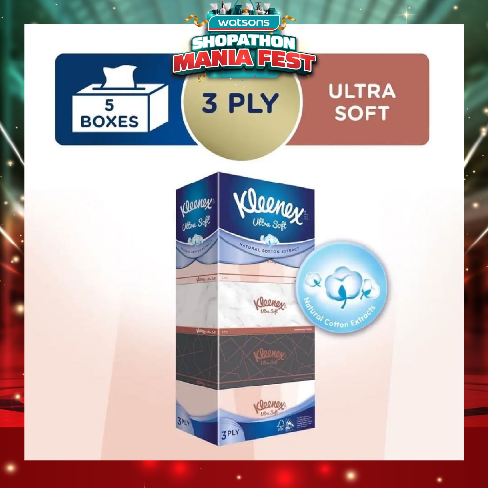 Ultra Soft 3ply Facial Tissue Lifestyle 5x100 Sheets