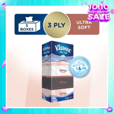 KLEENEX Ultra Soft 3ply Facial Tissue Lifestyle 5x100 Sheets