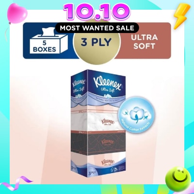 KLEENEX Ultra Soft 3ply Facial Tissue Lifestyle 5x100 Sheets image