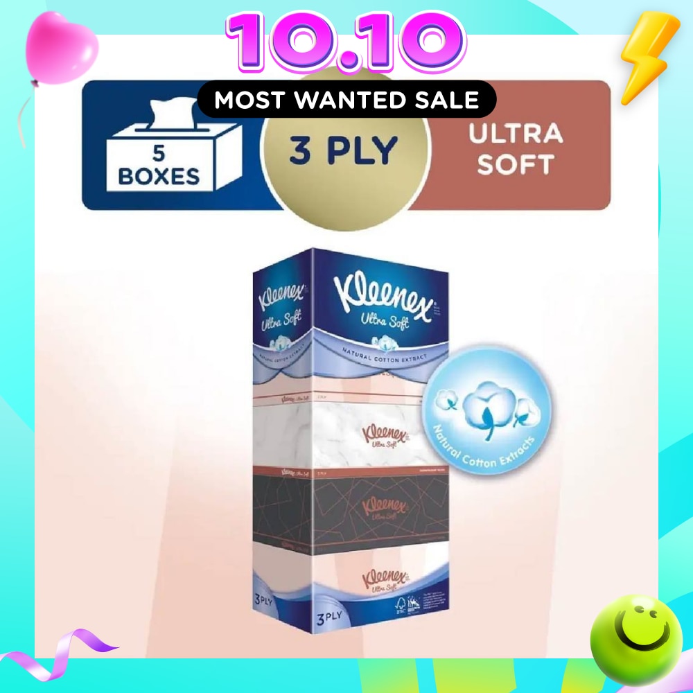 Ultra Soft 3ply Facial Tissue Lifestyle 5x100 Sheets image