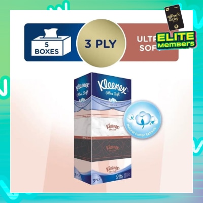 KLEENEX Ultra Soft 3ply Facial Tissue Lifestyle 5x100 Sheets