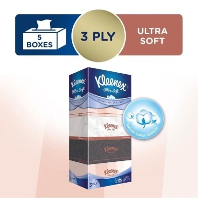 KLEENEX Ultra Soft 3ply Facial Tissue Lifestyle 5x100 Sheets