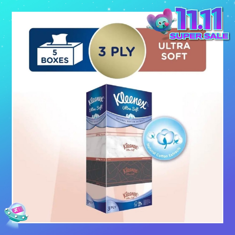 Ultra Soft 3ply Facial Tissue Lifestyle 5x100 Sheets
