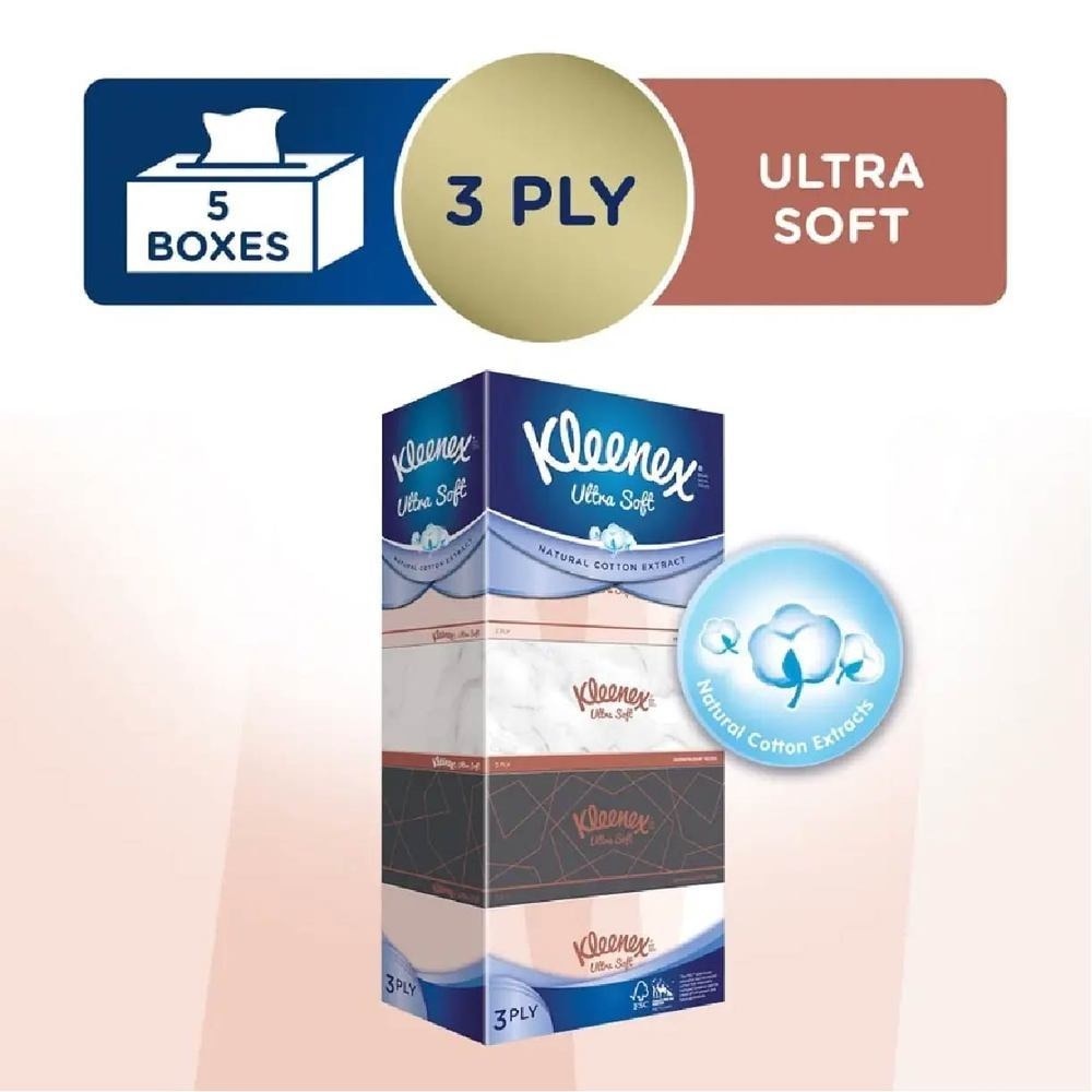 Ultra Soft 3ply Facial Tissue Lifestyle 5x100 Sheets