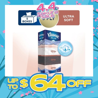 KLEENEX - Ultra Soft 3ply Facial Tissue Lifestyle 5x100 Sheets