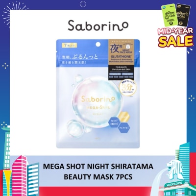 SABORINO Mega Shot Night Shiratama Beauty Sheet Mask 7s