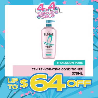 L'OREAL PARIS ELSEVE - Hyaluron Pure 72h Rehydrating Conditioner 375ml