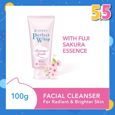 SENKA Perfect Whip White Beauty Foam Facial Cleanser (Suitable  For Dull Skin + For Instantly Brighter Skin) 100g
