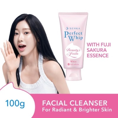 SENKA Perfect Whip White Beauty Foam Facial Cleanser (Suitable  For Dull Skin + For Instantly Brighter Skin) 100g