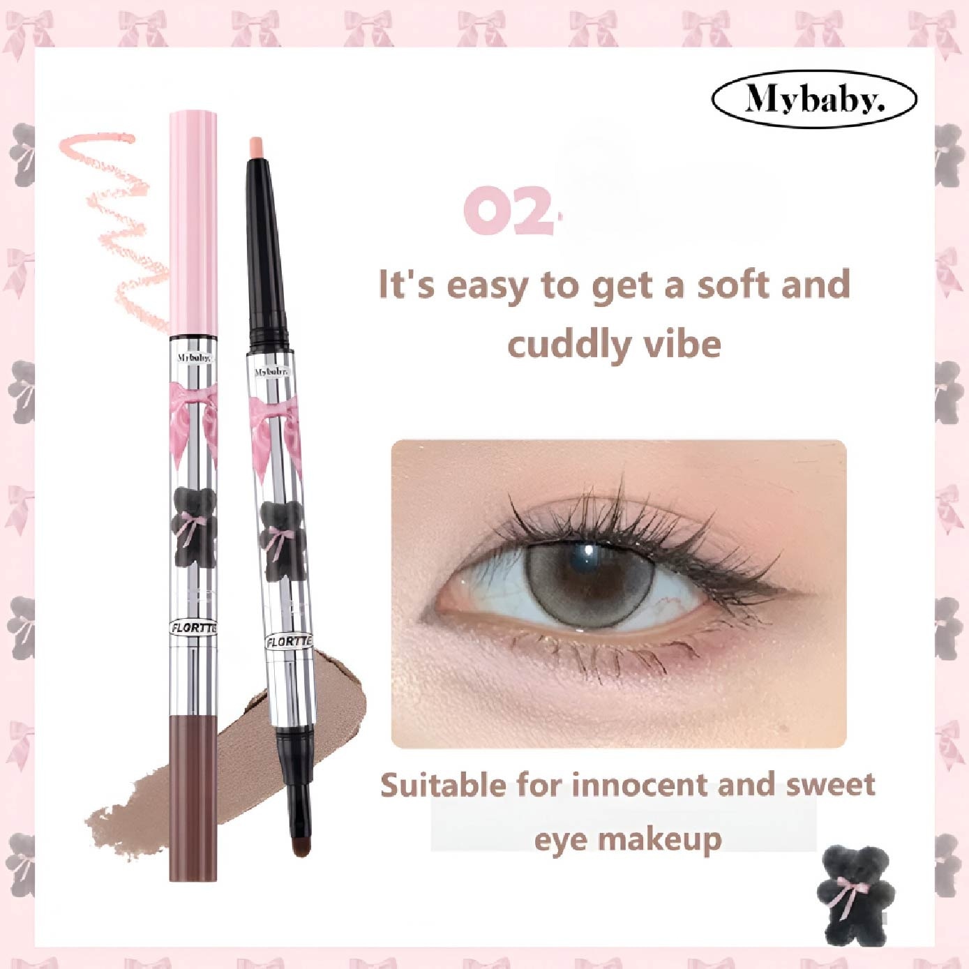 Mesmerizing Princess Double-Ended Lying Silkworm Pen 02 0.9g