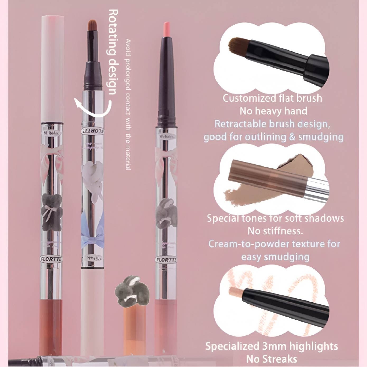 Mesmerizing Princess Double-Ended Lying Silkworm Pen 04 0.9g