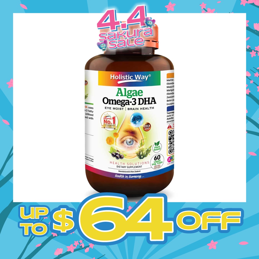 Algae Omega-3 DHA Dietary Supplement Liquid Veg Cap 60s