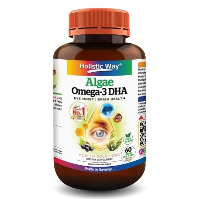HOLISTIC WAY - Algae Omega-3 DHA Dietary Supplement Liquid Veg Cap 60s