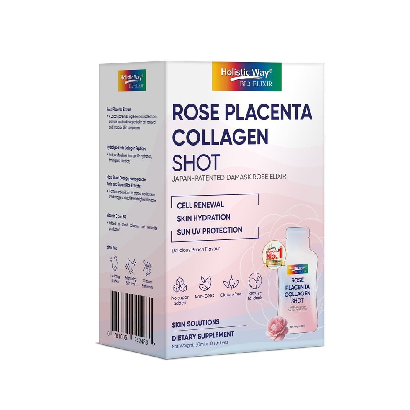 Bio Elixir Rose Placenta Collagen Shot Dietary Supplement Sachet 10s image