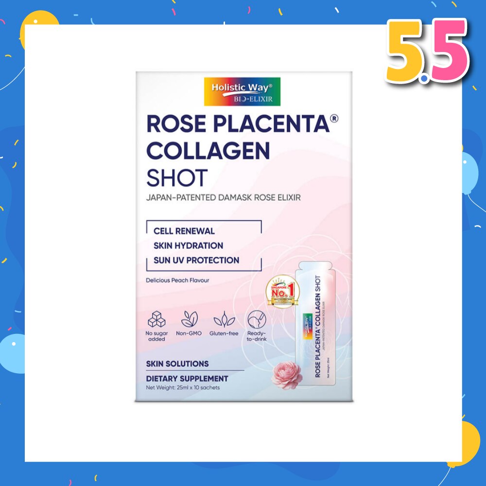 Bio-Elixir Rose Placenta Collagen Shot Dietary Supplement Sachet 10s