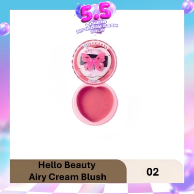 FLORTTE - Hello Beauty Airy Cream Blush 02 6g (Expiry: Dec`2026)