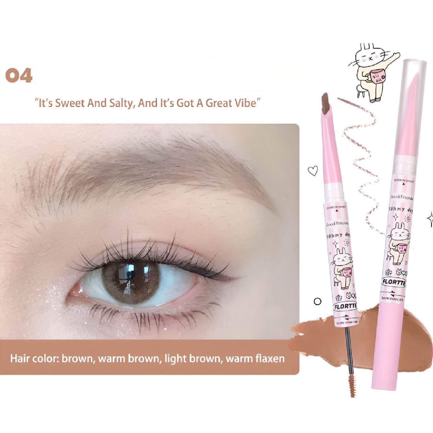Good Friends Club Rotatable Eyebrow Pencil & Brow Mascara 04 18g