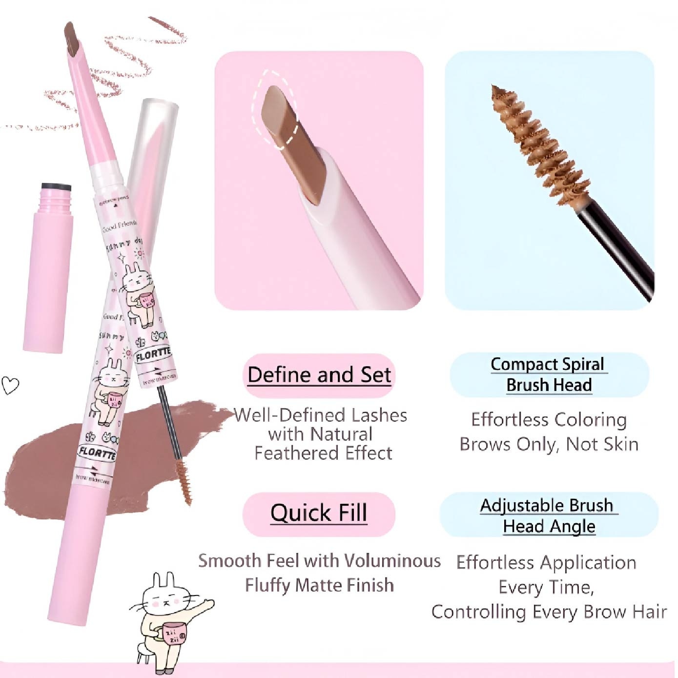 Good Friends Club Rotatable Eyebrow Pencil & Brow Mascara 04 18g