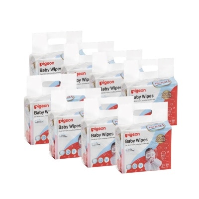 PIGEON 100% Water Base Baby Wipes 80s x 3pack x 8 Bags (per carton)