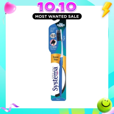 SYSTEMA Super Thin Charcoal Toothbrush Regular 1s image