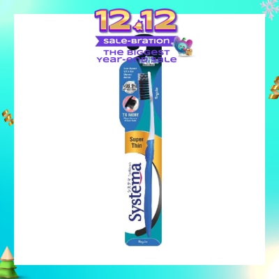 SYSTEMA Super Thin Charcoal Toothbrush Regular 1s
