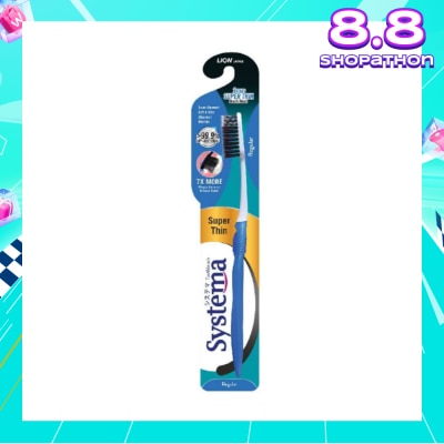 SYSTEMA Super Thin Charcoal Toothbrush Regular 1s
