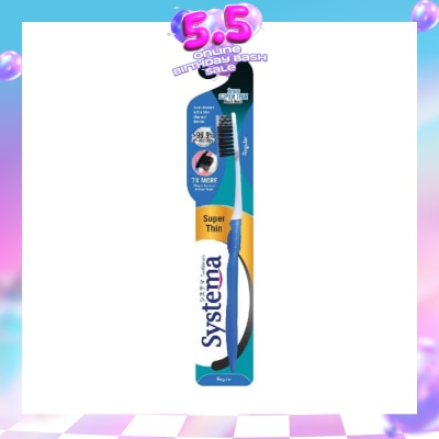 SYSTEMA - Super Thin Charcoal Toothbrush Regular 1s