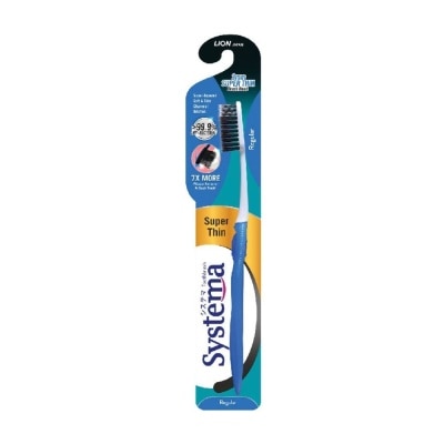 SYSTEMA Super Thin Charcoal Toothbrush Regular 1s