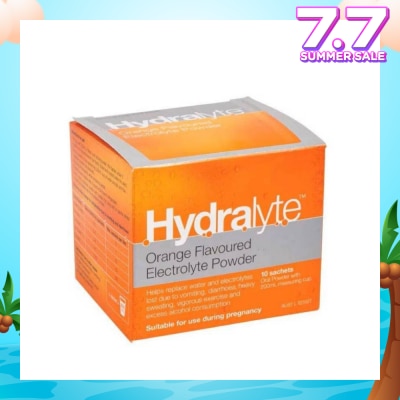 HYDRALYTE Electrolyte Powder (Orange) Rehydration Solution 10s