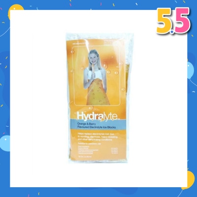 HYDRALYTE Electrolyte Ice Blocks (Orange) Oral Rehydration Solution, 62.5ml x 5s