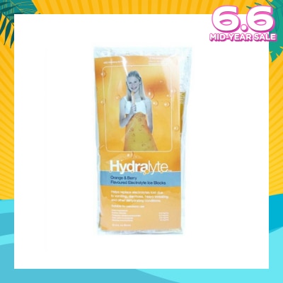 HYDRALYTE Electrolyte Ice Blocks (Orange) Oral Rehydration Solution, 62.5ml x 5s