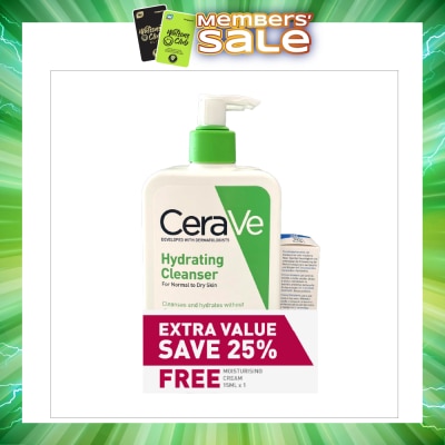 CERAVE - Hydrating Cleanser Twin Pack 473ml x 2s (Free Moisturising Cream 15ml)