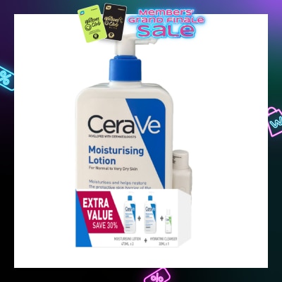 CERAVE Moisturising Lotion Twin Pack 473ml x 2s + Hydrating Cleanser 30ml