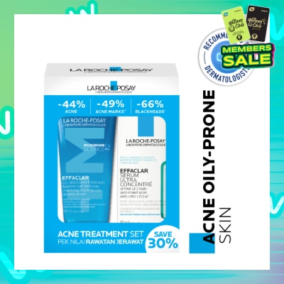 LA ROCHE-POSAY Acne Treatment Set (Effaclar Purifying Gel 200ml & Effaclr Serum 30ml) 1s